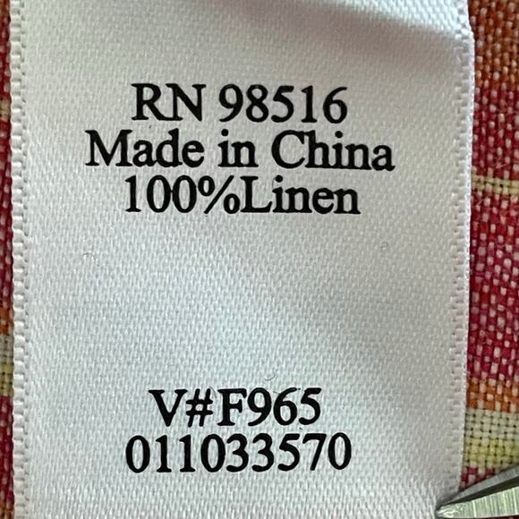 Coldwater Creek 100% Linen Striped Button Up Top Roll Tab Sleeve Sz LARGE Casual - Picture 7 of 8